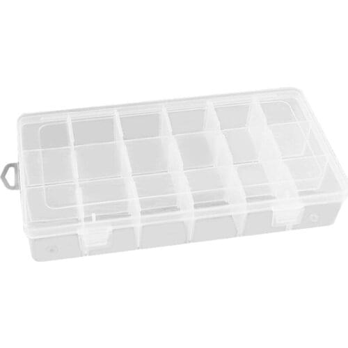 18 Grids Adjustable Compartment Plastic Jigsaw Puzzle Jewelry Storage Box Earring Bead Screw Holder Display Organizer Container