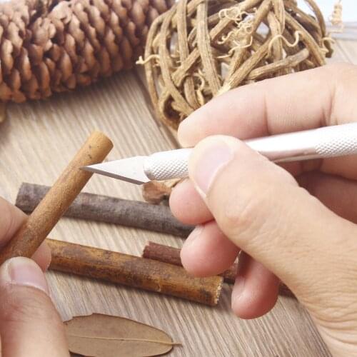 Practical Metal Handle Craft Knife With 5 Blade Scalpel Cutter Engraving Metal Tool Engraving DIY Hand Tool