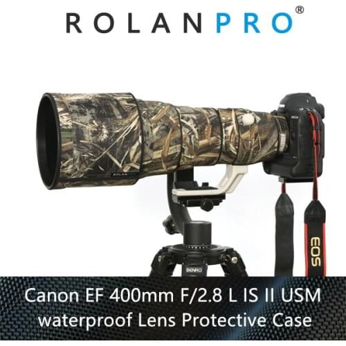 ROLANPRO Waterproof Lens Camouflage Coat Rain Cover For Canon EF 400mm F/2.8 L IS II USM Lens Protective Case For Canon Camera