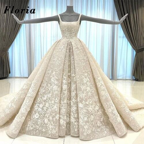 Luxury Full Lace Wedding Dresses African Long Sleeve Backless Bridal Gowns 2020 Arabic Long Train Muslim Dubai Bridal Gowns