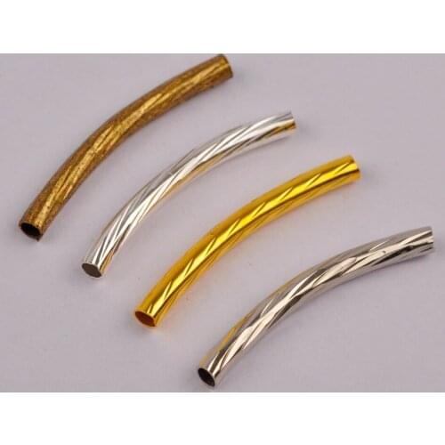 500pcs Wholesale Jewelry Curved Tube Spacer Bracelet Necklace Connectors For Jewelry Making