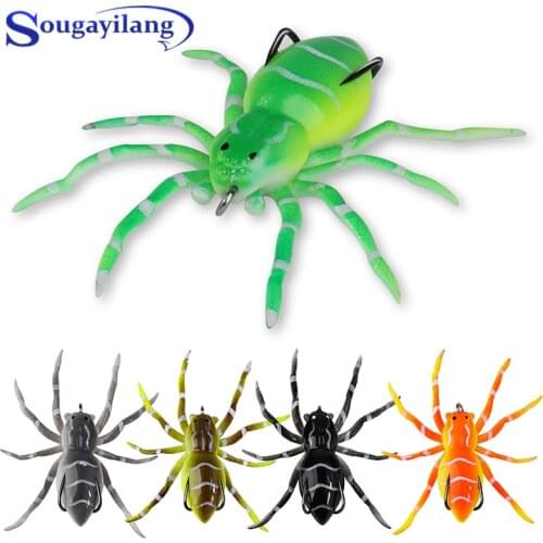 Sougayilang 1pcs Spider Soft Bait 5cm 7g Silicone Bait Artificial Softbait Lures Weedless Fishing Lure with Realistic Design