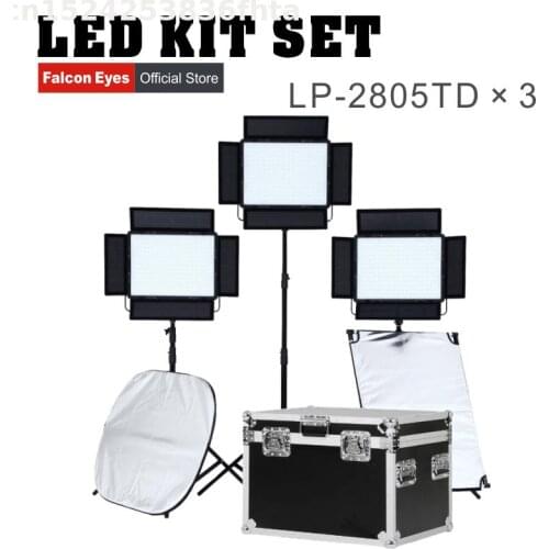 Falconeyes LED Video Light Panel 140W Fotografia Dimmable Studio Continuous Lighting For Camera or Camcorder LP-2805TD kit