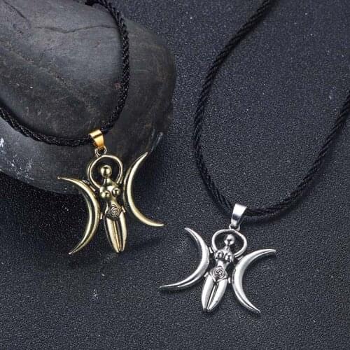 2021 Fashion Triple Moon Goddess Necklace - Spiral Goddess Pendant - Goddess Jewelry - Fertility Goddes Jewelry For Gift