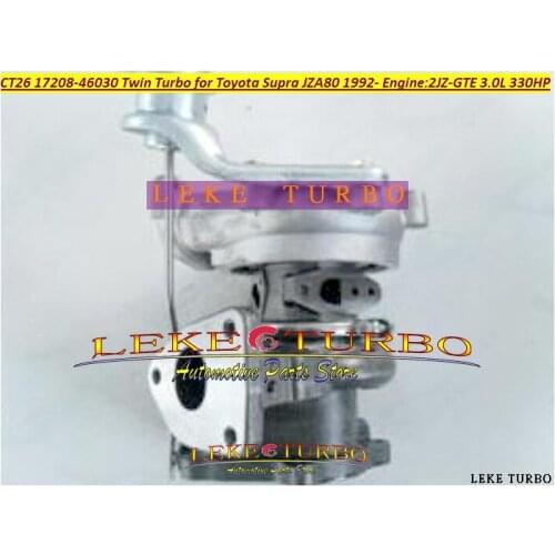 One piece of Twin Turbo CT12B 17208-46030 17208 46030 Turbocharger For TOYOTA Supra JZA80 1993-98 2JZ-GTE 2JZGTE 2JZG 3.0L 330HP