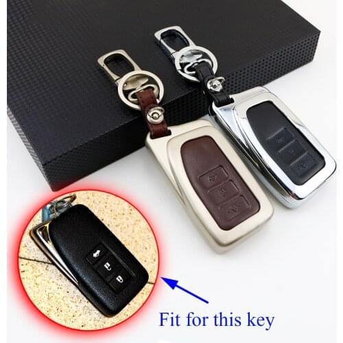 Alloy Smart 3 Buttons Key Shell Ring Box Case Fob Bag Holder Chain Cover Fit For Lexus ES IS GS RX RC LX NX 2015 2016 2017 Parts