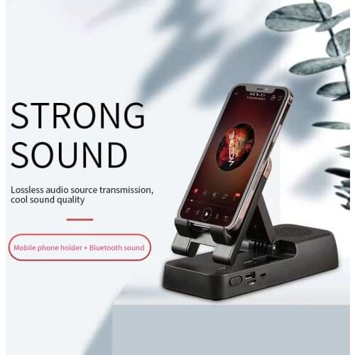 Universal Foldable Desk Phone Holder Mount Stand for IPhone 12 Pro Mobile Phone Tablet Holder with Bluetooth Speaker Function