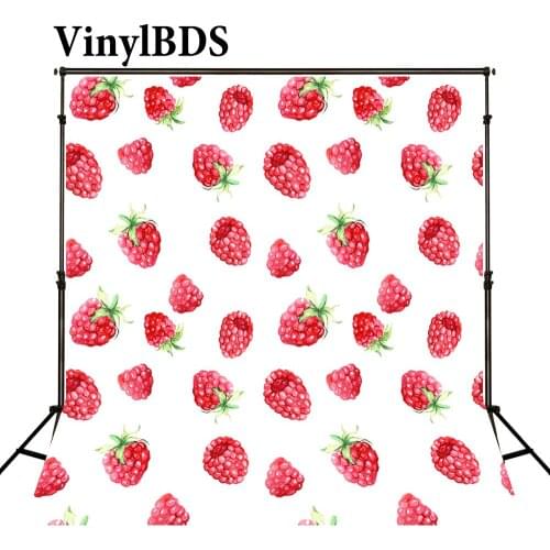VinylBDS Red Cartoon Raspberry Photography Background Newborn Portrait Backdrops Baby Lovely Fruit Backdrops for Photo Studio