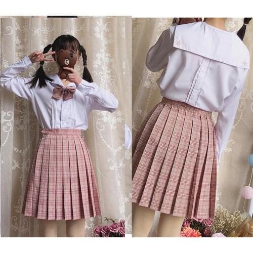 Star Embroidery Japanese JK School Preppy Style Sailor SUIT SHIRT Uniform Blouse organ pleated shirt woman girls shirt lolita