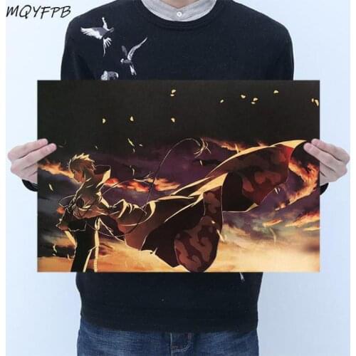 Japanese Anime Kraft Paper Poster Home Room Bedroom Wall Decorative Painting Core 50.5x35cm