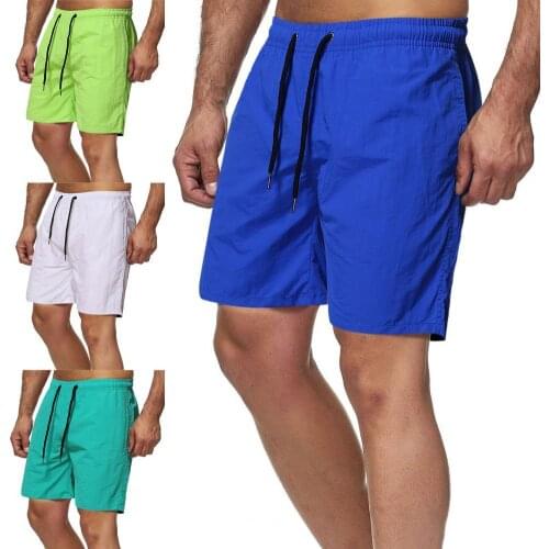 Plus Size Summer Shorts Sports Knee Length Solid Color Quick Drying Wide Leg Drawstring Men Fitness Shorts Streetwear
