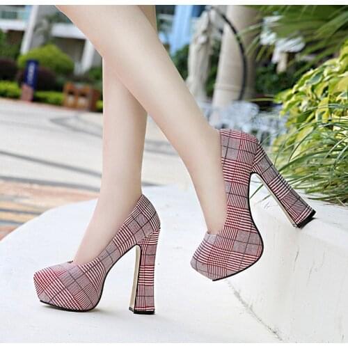 2021 New Pink High Heels For Womens With Line Grid Designer Platform Sexy Fashion Shoes