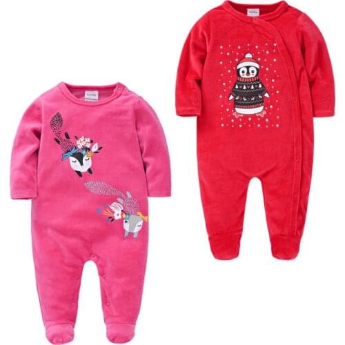 Winter Newborn Baby Girl Onesies Velvet Romper Overalls Boys Baby clothing Jumpsuit christmas baby Romper Warm Climbs for Baby