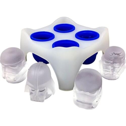 1 Pcs 4 piece set Black Warrior Ant Man Helmet Assault Ice Cube Silicone Ice Artifact Christmas diy ice cube