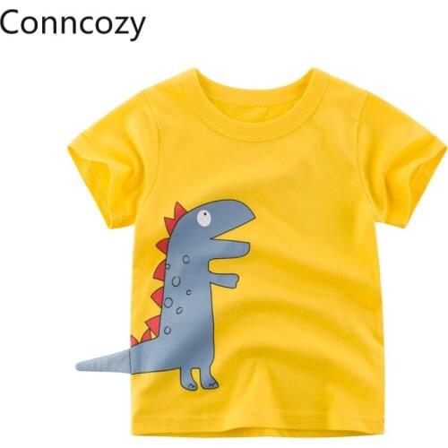 100% Cotton T Shirt for Kids Childrens Short-sleeve T-shirts Childrens Clothes Summer Tee 2021 Boys Tops Undershirts Yellow