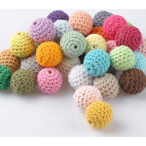 20 PCS Elegant 20mm Crochet Beads Woolen Yarn For Choose Knitted By Cotton Thread DIY Jewellery Making MT2004