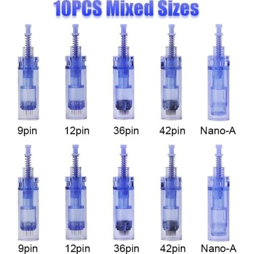 5/10/50PCS Mixed A1 Dr Pen Microneedling Cartridge Needle 9/12/36/42pin/Nano Cartridge For Auto Tattoo Needles Micro Needle Tip