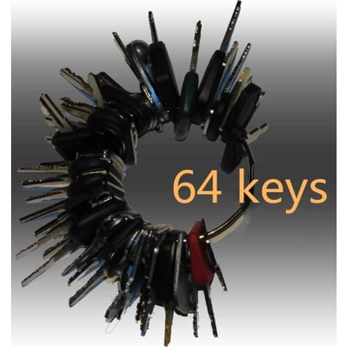 64 Pcs Construction Ignition Key Set for Caterpillar Hitachi JCB John Deere Volvo Komatsu Ford Bomag Yanmar Bobcat Deawoo Doosan