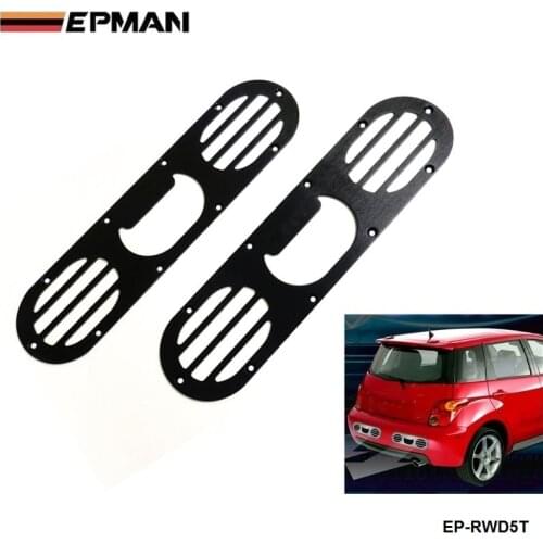 2PCS Aluminum Rear Bumper Race Air Diversion Diffuser Gunmetal For Honda Civic EP-RWD5T