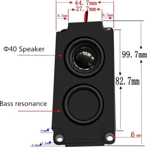 2PCS Audio Portable1PC Speakers 10045 LED TV Speaker 8 Ohm 5W Double Diaphragm Bass Computer Speaker DIY For Home Theater