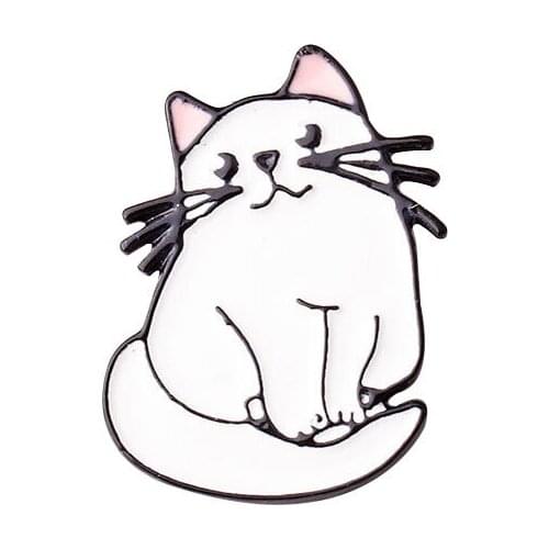 Cartoon Cute Cat Brooch For Womens Creative Badge Pin Jewelry Party Office Clothes Scarf Buckle Garment Accessories Gift