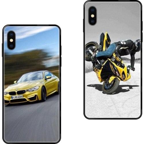 Black Soft TPU Live Love Phone Motorcycle Yellow Action Cross Large For Samsung Galaxy S20 S10e S10 S9 S8 S7 S6 S5 edge Lite