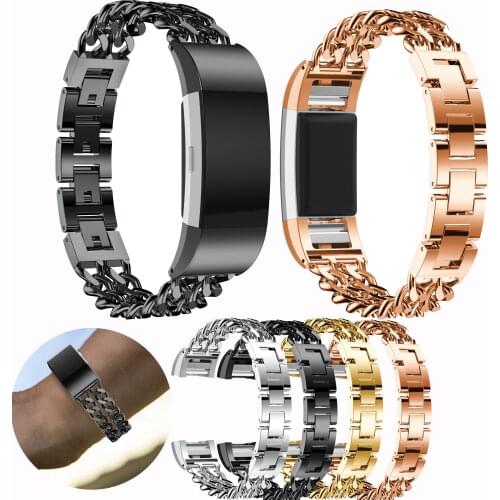 For Fitbit Charge 2 frontier/classic double row denim chain watch band for Fitbit Charge 2 fashion smart watch strap accessories