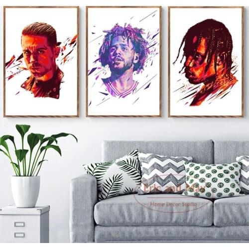 J Cole Travis Scott Hot Rapper Hip Hop Posters And Prints Wall Art Canvas Pictures Painting Wall Paintings For Bedrooms Cuadros