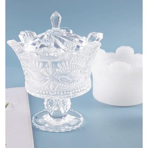 Elegant Crystal Crown Storage Box Epoxy Silicone Mold For Cut Mold DIY Crystal Epoxy UV Gift Box Jewelry Tools Moulds