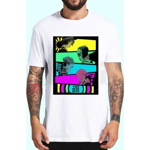 Gorillaz T-shirt for Men Short Sleeve Casual Men Tops Anime Cartoon T Shirt for Male Printed White T Shirt Women Tees