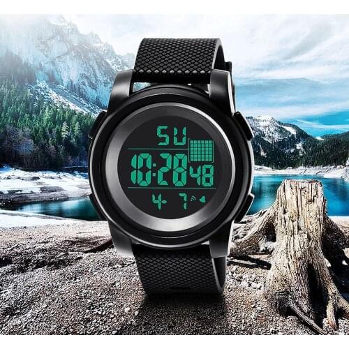 KAK Fashion Sports Round Waterproof Luminous Date Stopwatch Digital Wrist Watch