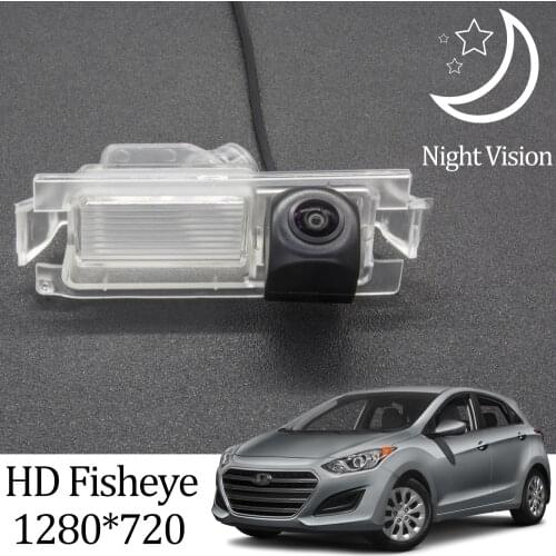 Owtosin HD 1280*720 Fisheye Rear View Camera For Hyundai Elantra GT/I30 (GD) hatchback 2012-2017 Car Reverse Parking Monitor