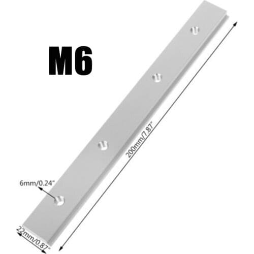 M6/M8 T-track Slot 200mm Aluminum Metal Slide Slab T-Slot Miter Track Slider