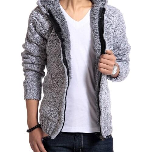2018 Fur Inside Thick Autumn & Winter Warm Jackets Hoodies Hodded Mens Casual 5 Color Thick Hot Sale Sweatshirt US Size