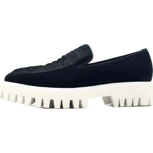 Fashion Black Loafers Men High Top cow leather Casual Shoes increase Mens Shoes Slip on Men Shoes