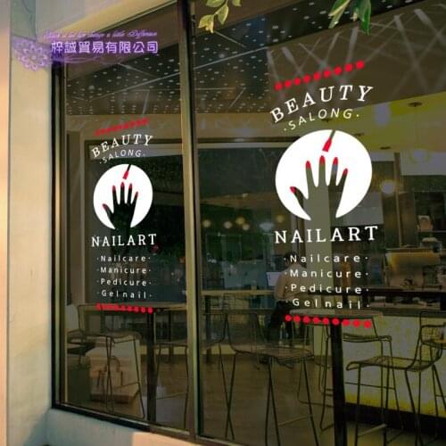 Nail Art Salon Shop Wall Decal Beauty Salon Sticker Vinyl Wall Decals Decor Mural Nail Art Salon Shop Glass Window Sticker