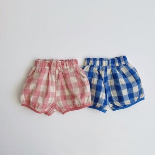 2021 New boys girls plaid shorts cotton summer soft fashion babys shorts