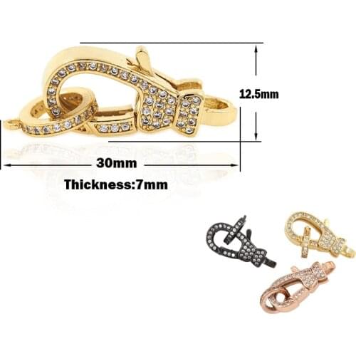 Necklace Spring Clasp Brass Zircon Lobster Clasp DIY Jewelry Bracelet Handmade Clasp