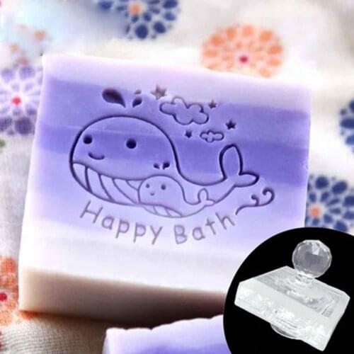 Cute Animal Fish Cat Pattern Stamp Home Cleaning Natural Seal Acrylic Transparent Imprint Soap Stamp For Handmade Making Chapter