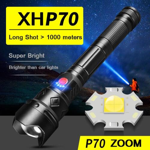 ZHIYU Ultra Bright XHP 50 70 LED Flashlights 26650 18650 High Power Camping Lamps USB Rechargeable Flash Light 3 Modes Lanterna