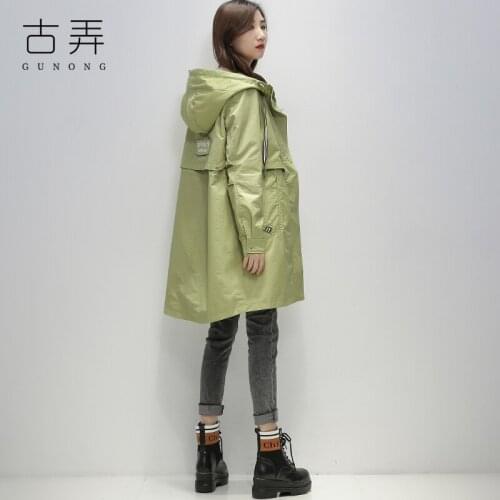 Windbreaker Womens Long Small 2021 Spring New Korean Loose Casual Popular Spring and Autumn Coat