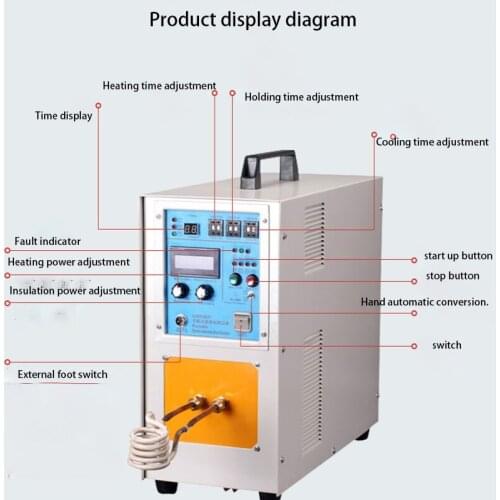 15KW High Frequency Induction Heater Furnace Quenching Melting Furnace Iron Welder Heat Treatment Forging High Frequency Furn