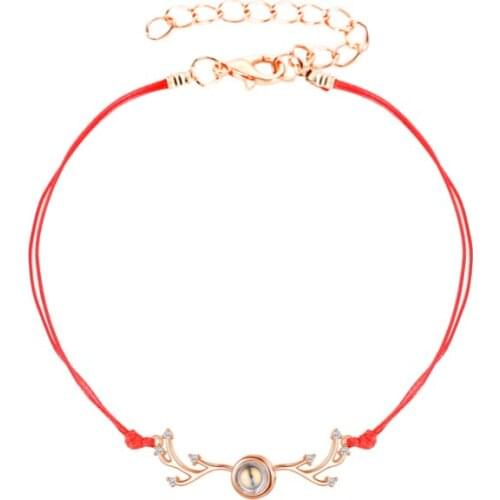 Fashion Red Black Light Rope Golden White Hollow Circles Chain Copper Rose Gold Antler Womens Bracelets