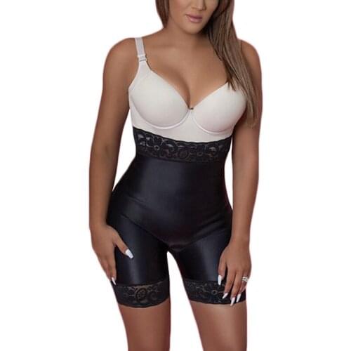 Women Lace Sexy Bodysuit PostpartumTummy Control Strapless Lace Short Faja Open Crotch