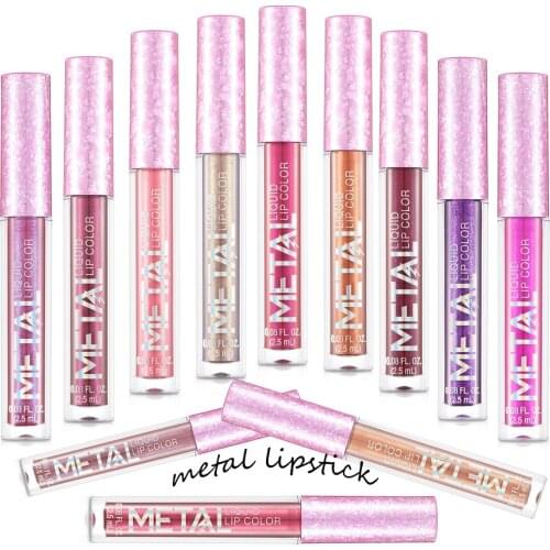 Retail New Women Arrival Liquid Metallic Lipstick Matte Lip Muticolor Gloss Waterproof Kissproof Long Lasting Liquid Lipstick