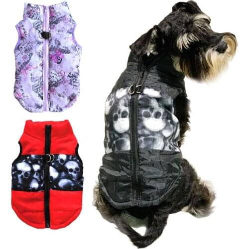Pets Winter Warm Coat Pet Clothes Dog Vest Harness 2 In 1 Outfit Padded Jacket For Small Puppy Dogs Pet Cold Weather XS-XL