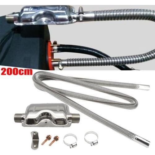 200cm Air Parking Heater Ducting Pipe Hose Line w/ 25mm Exhaust Pipe Silencer Steel For Diesel Heater For Propex Eberspacher