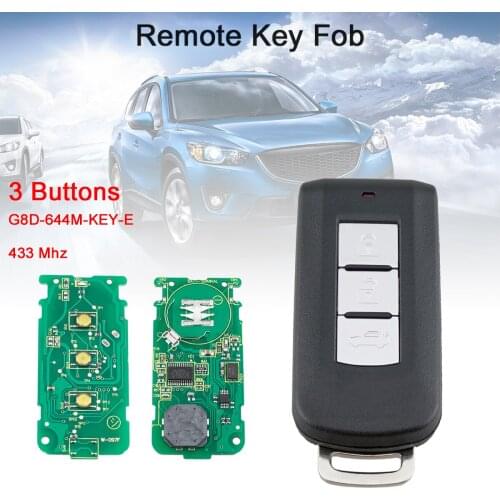 3 Buttons 433MHz Keyless Smart Remote Car Key Fob with ID46 PCF7952 Chip G8D-644M-KEY-E Fit for Mitsubishi Lancer Outlander ASX