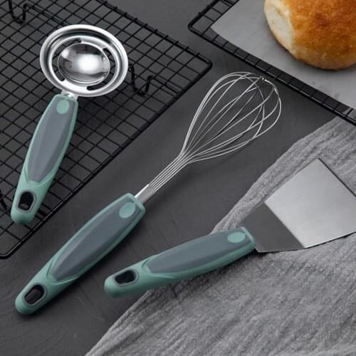3Pcs/Set Egg Separator Thicker Handles Easy to Wash Stainless Steel Kitchen Egg Whisk Accessories for Stirring