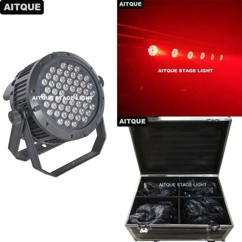 4pcs/CASE Dj lighting waterproof outdoor 54x3w rgb/rgbw led stage par 64 par flat led ip65 dmx led par flight case